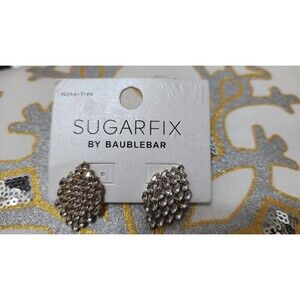 SUGARFIX GOLD TONE CRYSTAL GEMSTONE EARRINGS.